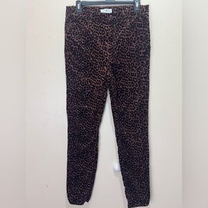 Loft High Waist Skinny Leopard Print Corduroy Pants